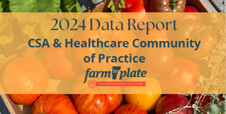 2024 Data Report CSA & Healthcare Community of Practice. Report Cover. Photos of herbs and tomatoes
