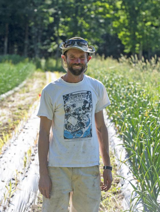 Man in farm field