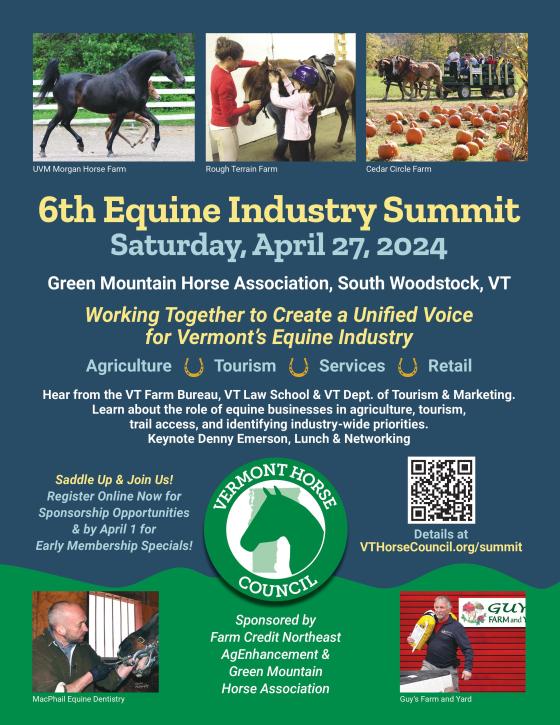 VT Horse Council Equine Industry Summit event flyer