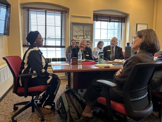  Farmers Market vendor Elom Essiba testifies about the importance of Crop Cash Plus and other food security programs, in the House Agriculture, Food Resiliency, and Forestry Committee