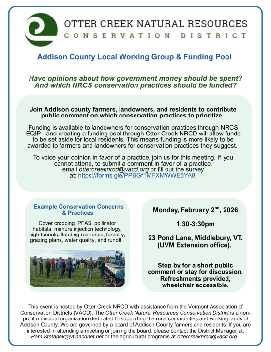 Addison County Local Funding Pool Flier