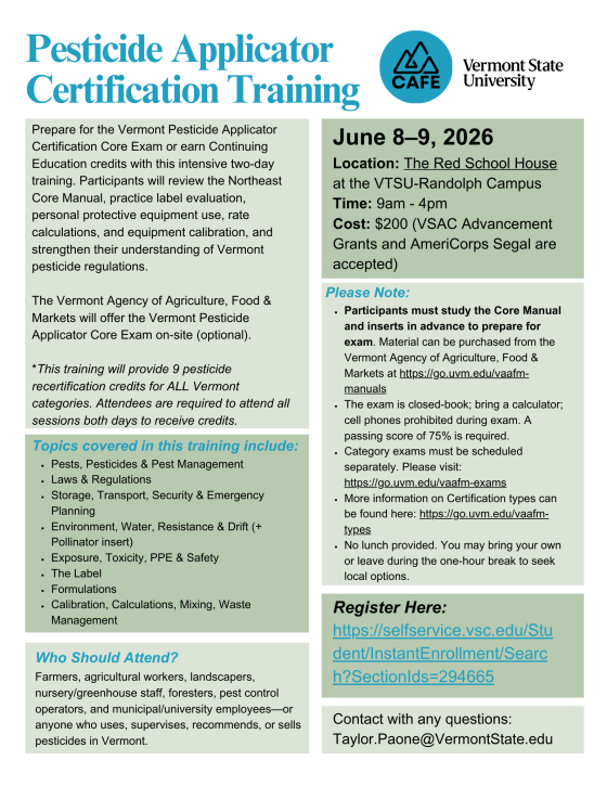 Pesticide training flyer
