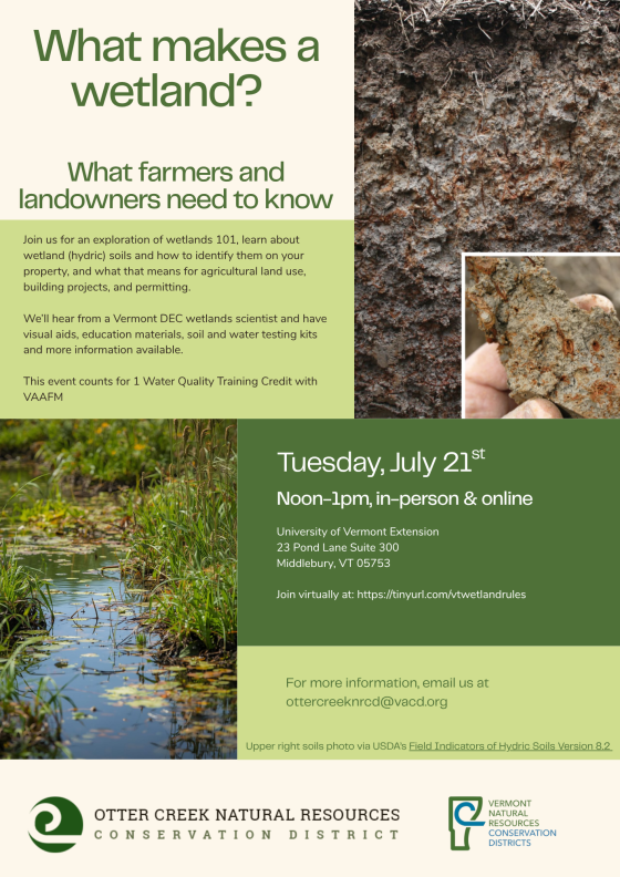 Otter Creek NRCD Wetland event flier