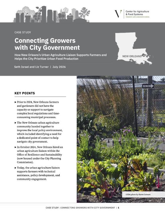 Connecting Growers with City Government Case Study cover page